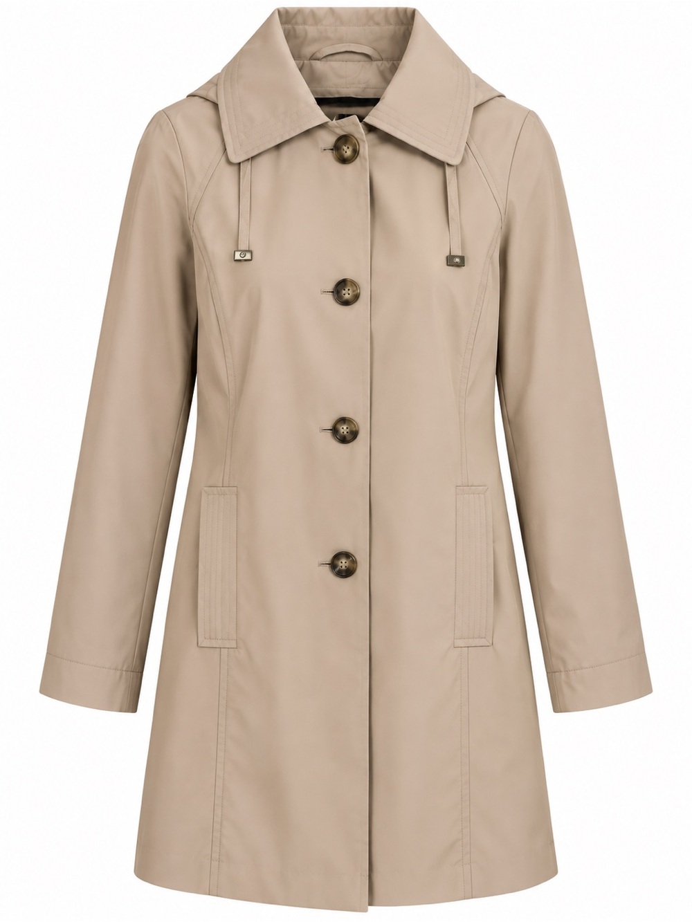 London Fog Women's Tan Trench Coat with Button Front
